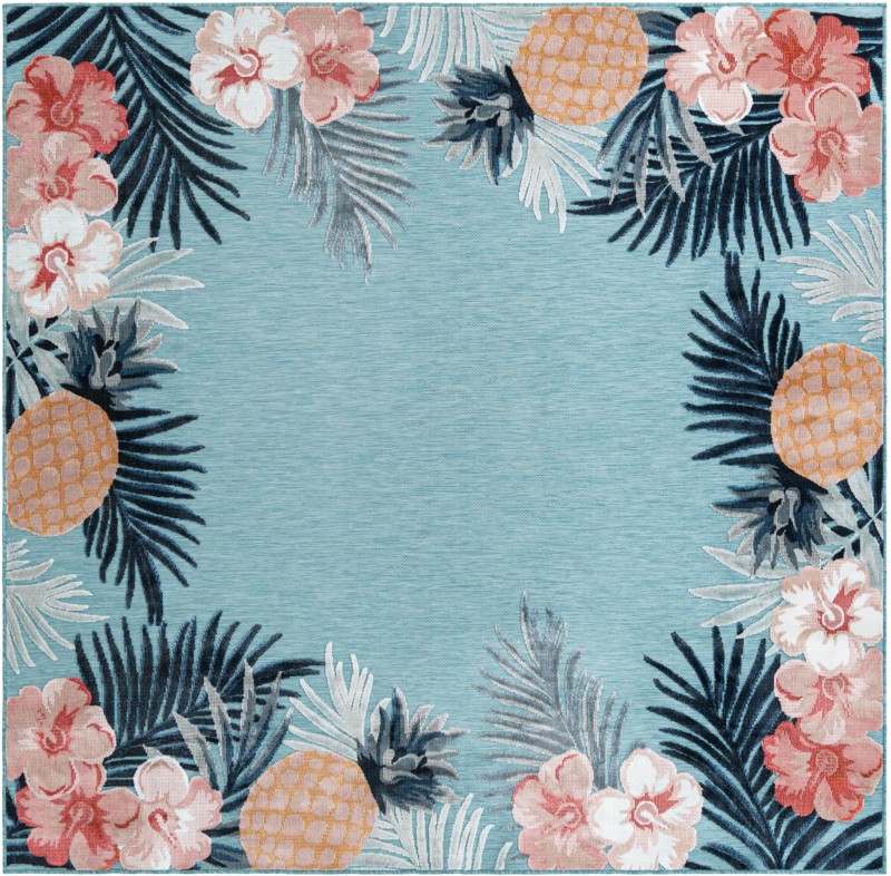 8' 2 x 8' 2 Kirwan · Border Outdoor Rug, blue