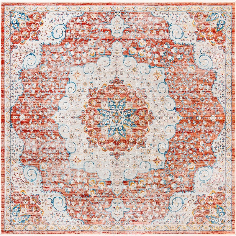 10' 2 x 10' 2 Stanford · Border rug, red