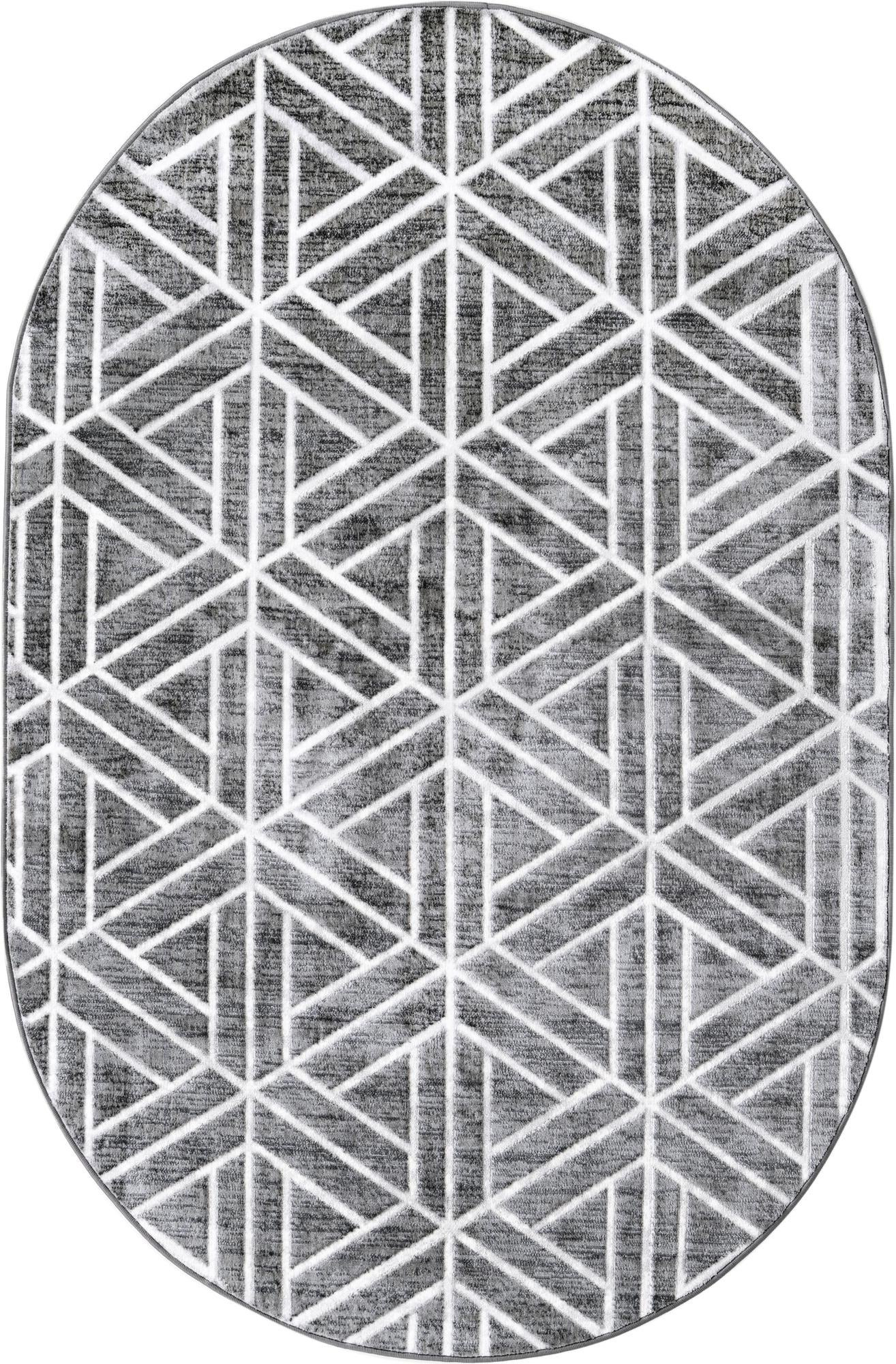 5' 3 x 8' Norwood · Geometric rug, grey
