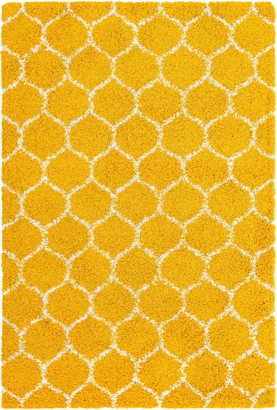 6' x 9' Barnett · Geometric Shag Rug, yellow