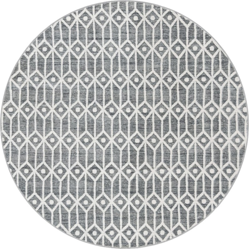 8' x 8' Vincent · Diamond rug, grey