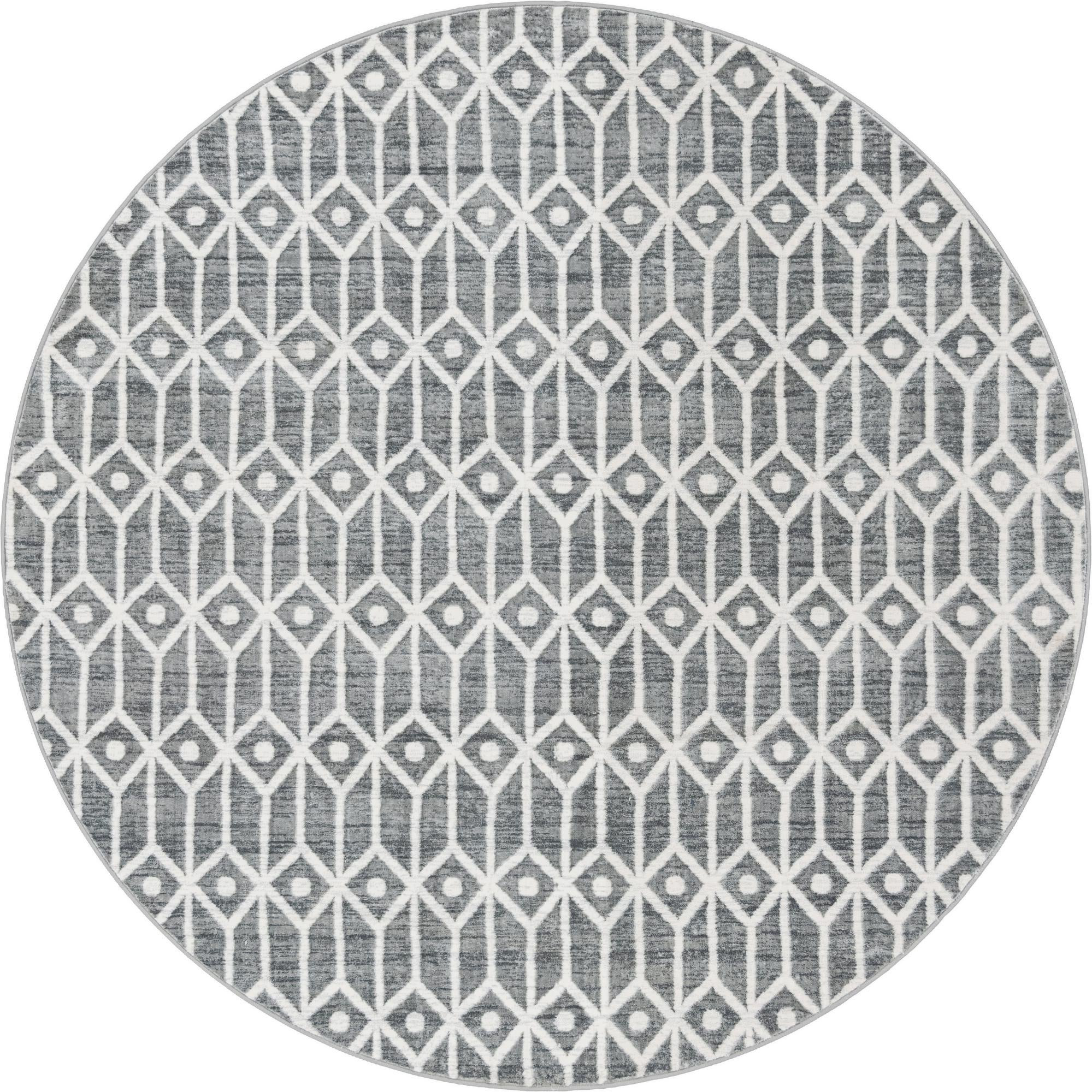 8' x 8' Vincent · Diamond rug, grey