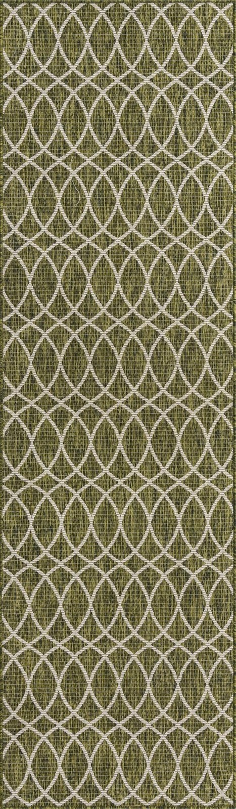 2' 7 x 10' Atkins · Geometric Outdoor Rug, green