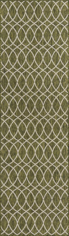 2' 7 x 10' Atkins · Geometric Outdoor Rug, green