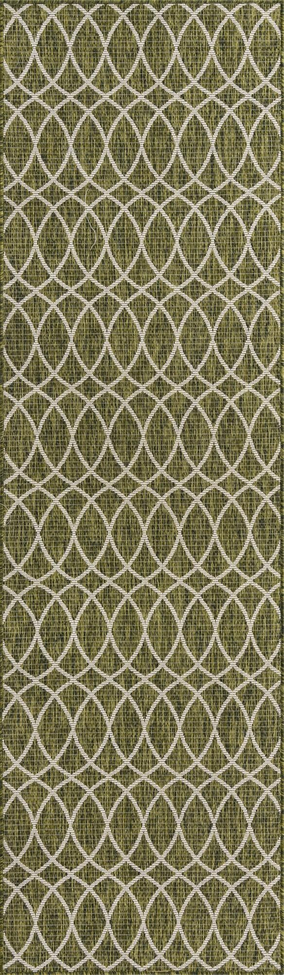 2' 7 x 10' Atkins · Geometric Outdoor Rug, green