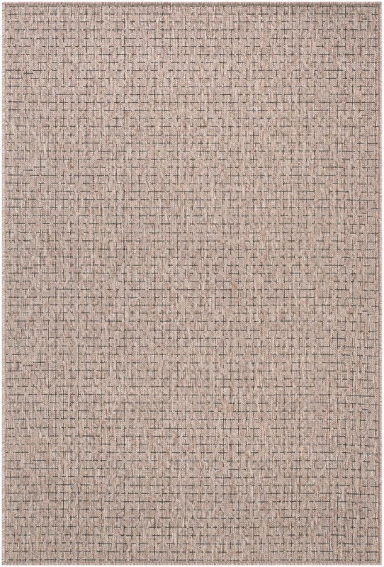 4' x 6' Loam · Checkered Outdoor Rug, light brown