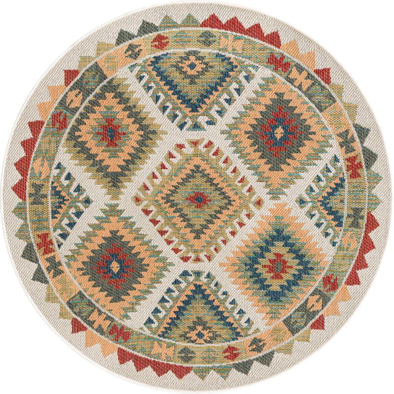 Emmett · Southwestern geometric Outdoor Rug, terracotta and ivory