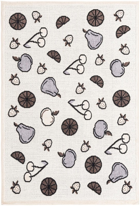 5' x 7' 7 Easton · Fruit Outdoor Rug, ivory and brown