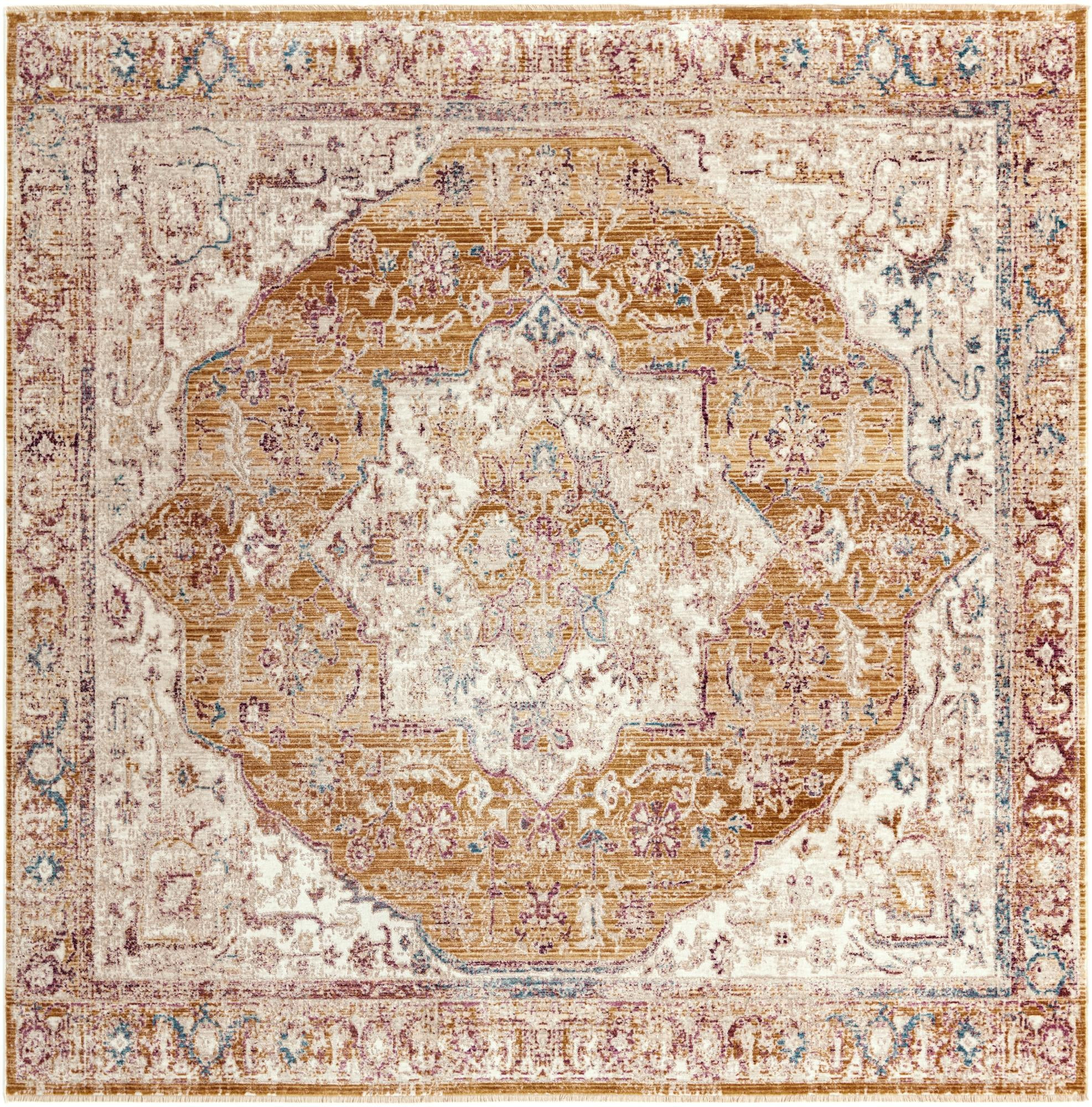 7' 10 x 7' 10 Denver · Border rug, yellow