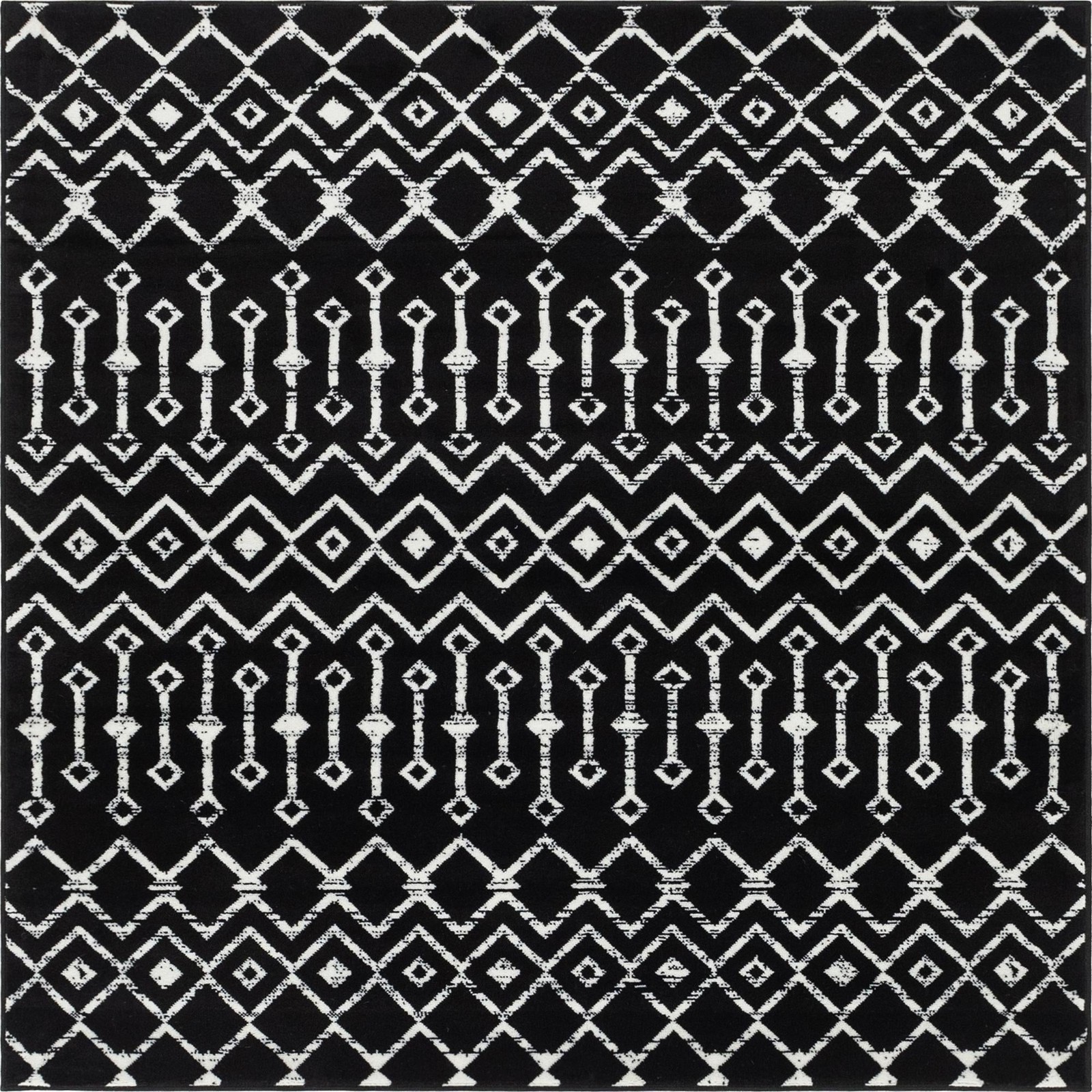 6' x 6' Dudley · Chevron rug, black