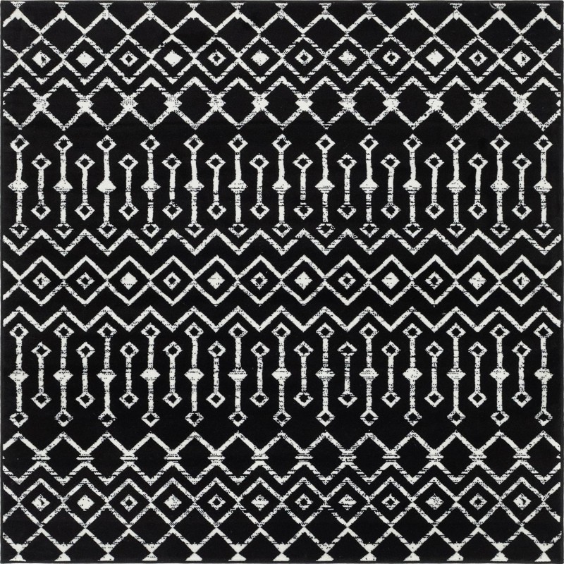 6' x 6' Dudley · Chevron rug, black