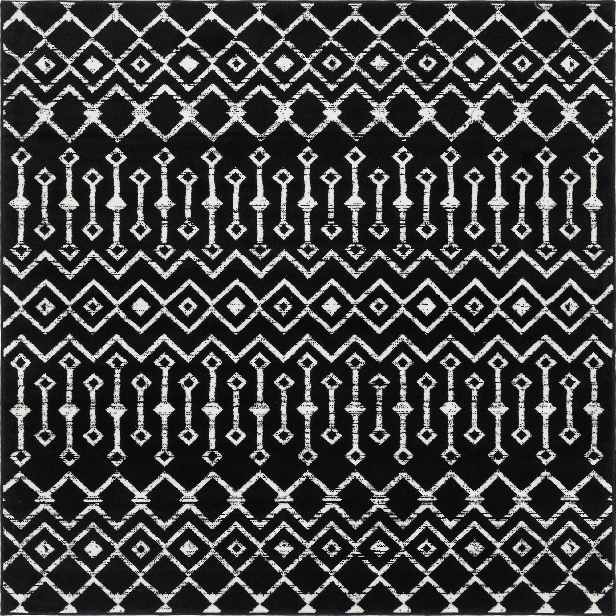 6' x 6' Dudley · Chevron rug, black