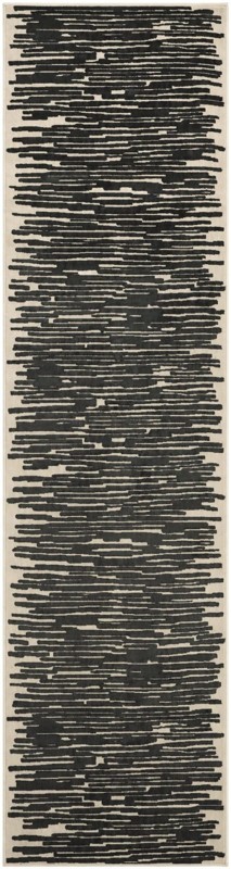 Clemson · Abstract striped rug, black and ivory