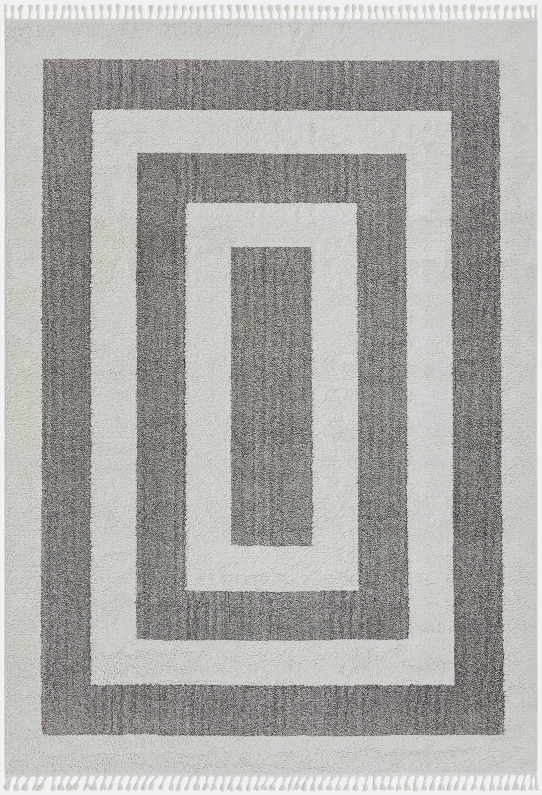 9' 6 x 14' 3 Rickard · Border rug, gray