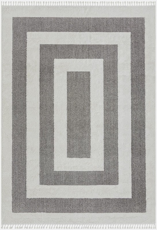 9' 6 x 14' 3 Rickard · Border rug, gray