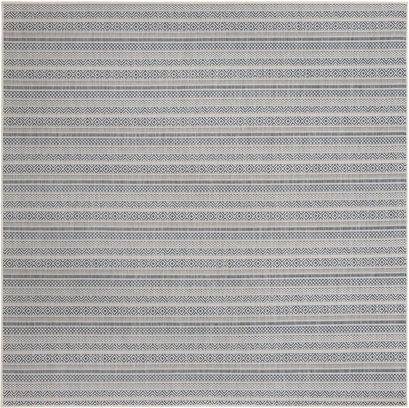 7' 10 x 7' 10 Merlin · Chevron Outdoor Rug, light blue