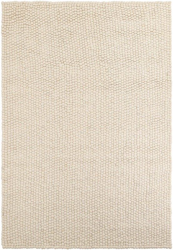 Hawthorne · Solid bobble Wool Rug, ivory