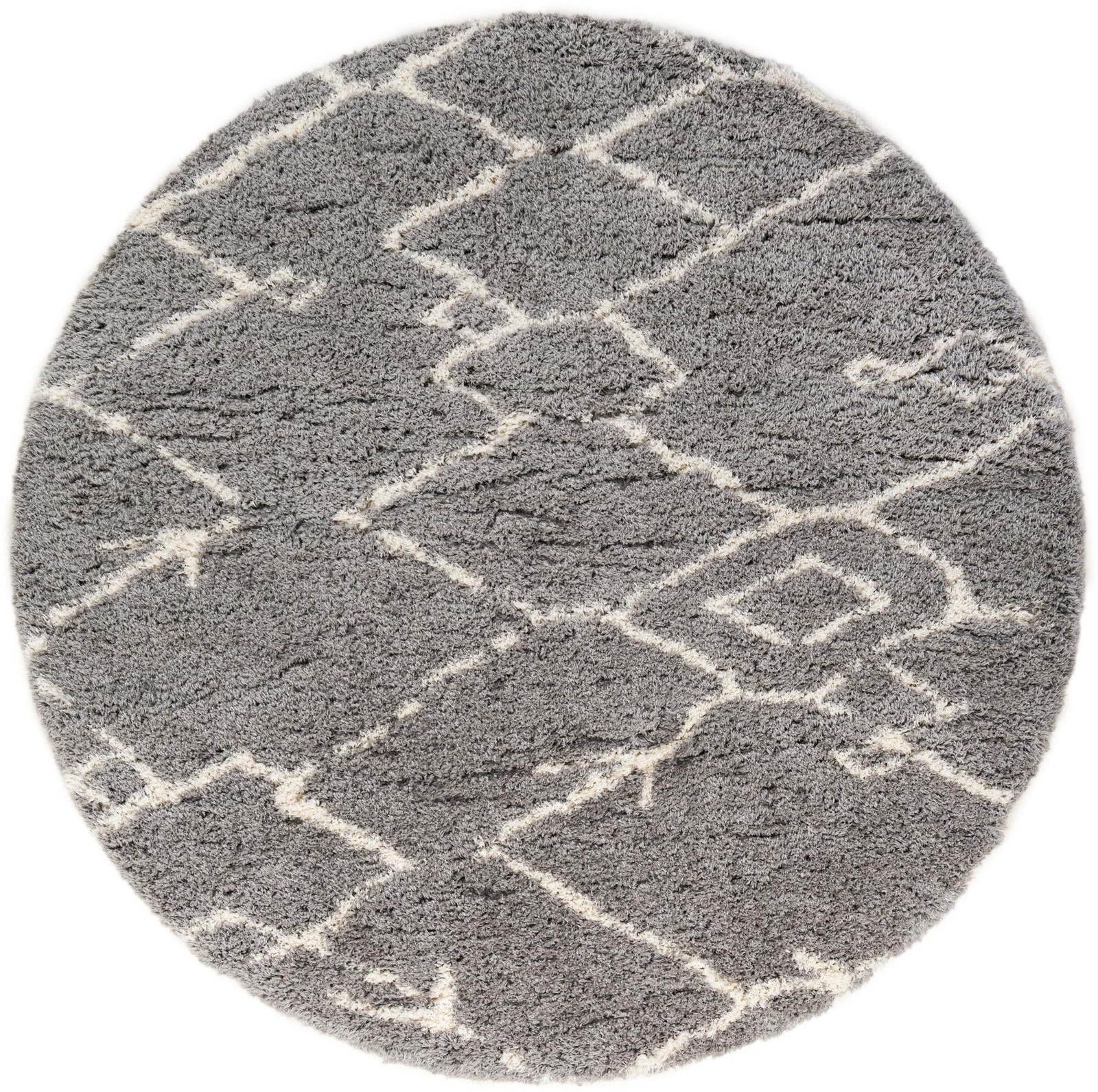 10' x 10' Bramblewood · Abstract Shag Rug, ash gray