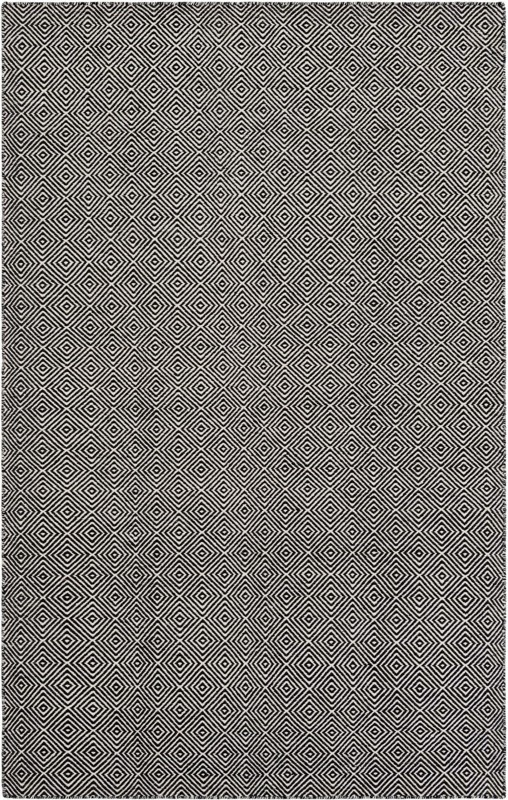 5' 1 x 8' Standish · Diamond Wool Rug, black and ivory