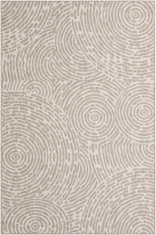5' 3 x 8' Grafton · Swirling lines Outdoor Rug, gray and ivory