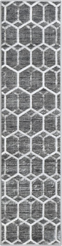 2' x 8' Babcock · Geometric rug, grey