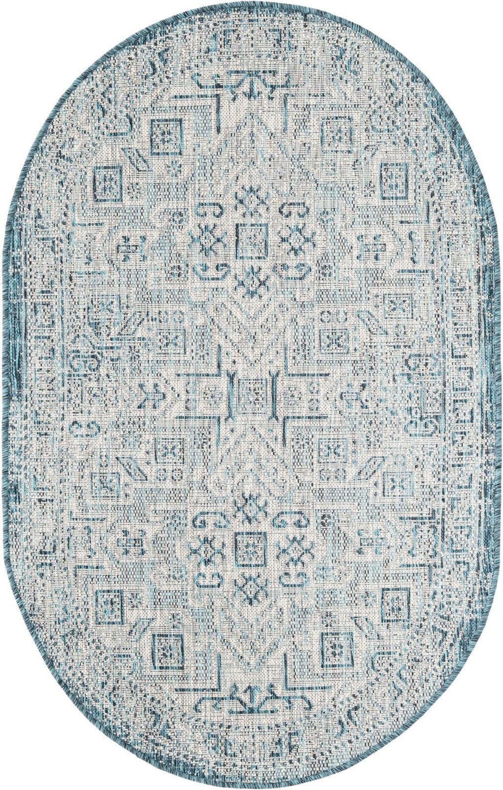 3' x 5' 3 Estuary · Medallion Outdoor Rug, teal