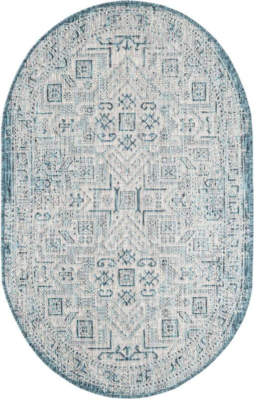 3' x 5' 3 Estuary · Medallion Outdoor Rug, teal