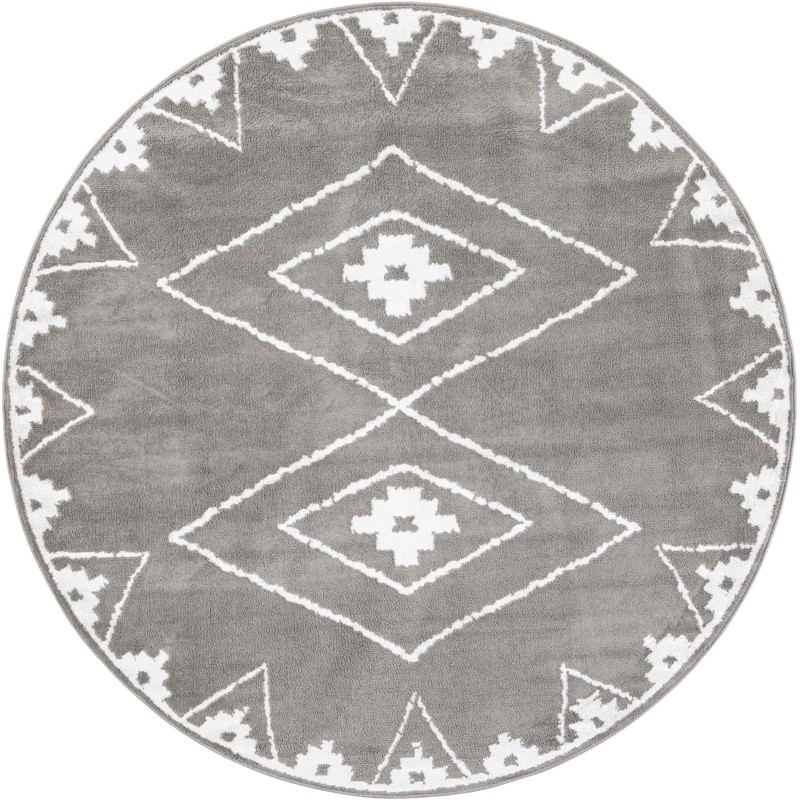 7' 10 x 7' 10 Sumac · Diamond rug, gray