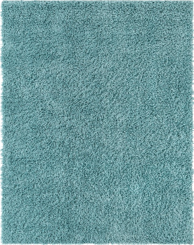 7' 10 x 10' Dunham · Solid shag rug, aqua