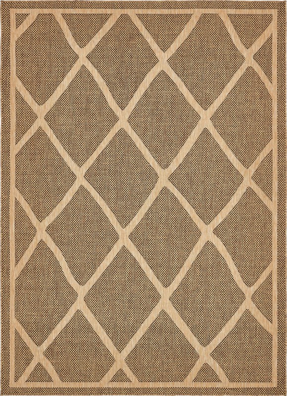 8' x 11' 4 Fanshawe · Diamond Outdoor Rug, brown, tan and gold