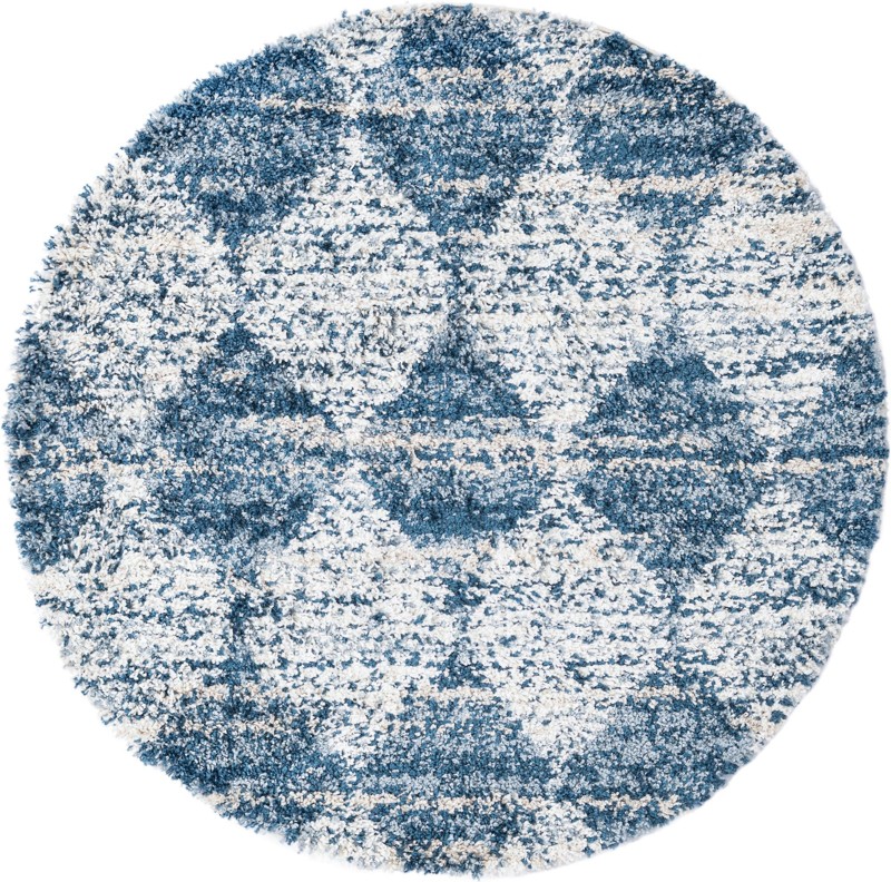 5' 3 x 5' 3 Newton · Diamond Shag Rug, blue