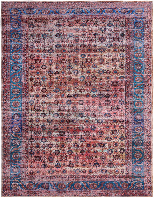 10' 6 x 13' Croft · Persian Washable Rug, antique pink and blue