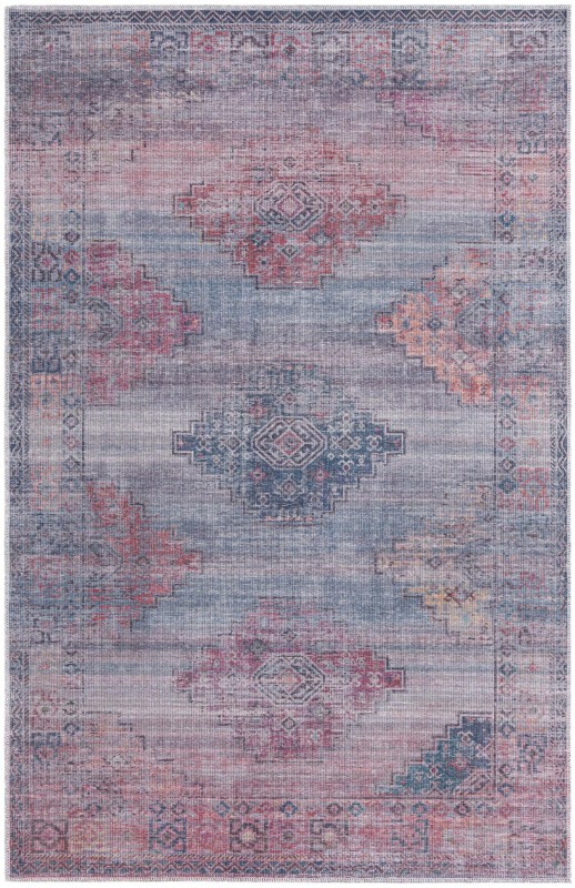 5' 3 x 8' Perley · Geometric medallion Washable Rug, antique blue