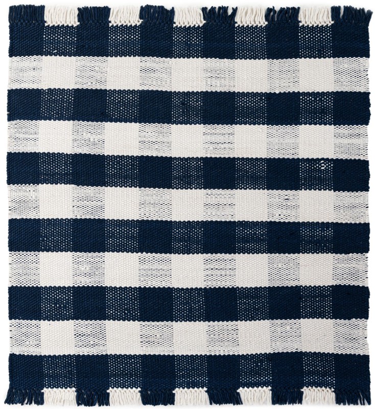 Grady · Checkered Washable Outdoor Rug, navy and ivory