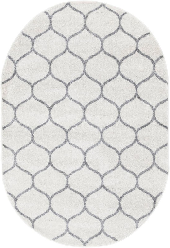 3' x 5' 3 Ingram · Lattice rug, ivory and gray