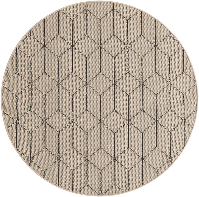 5' 3 x 5' 3 Jasper · Geometric Outdoor Rug, khaki