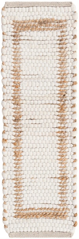 Stafford · Border Chindi Rug, white and natural
