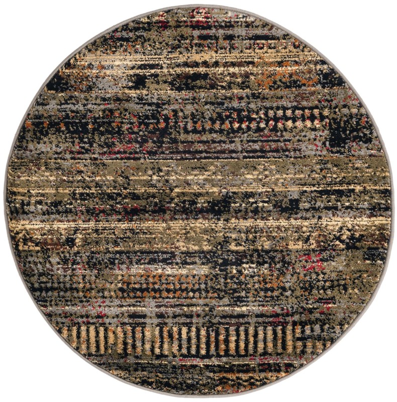 Towle · Abstract striped rug, black and olive