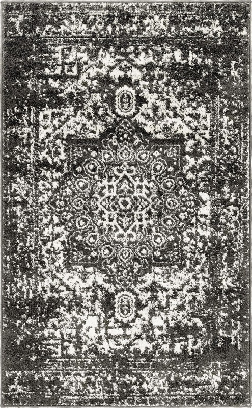 3' x 5' 3 Birch · Border rug, gray