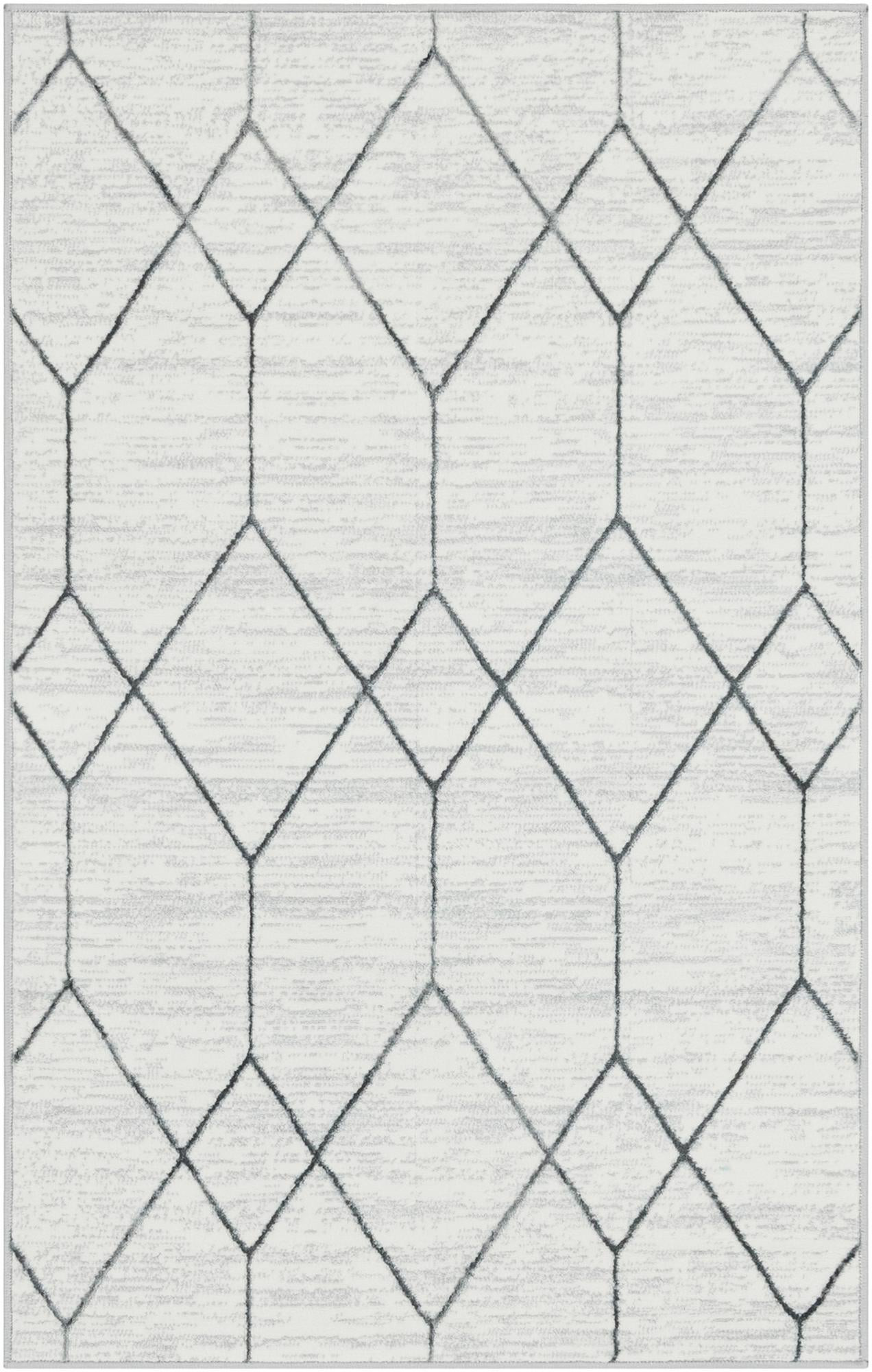 3' 3 x 5' 3 Thatcher · Diamond rug, white