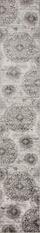 3' 3 x 19' 8 Blakemore · Distressed medallion rug, gray and ivory