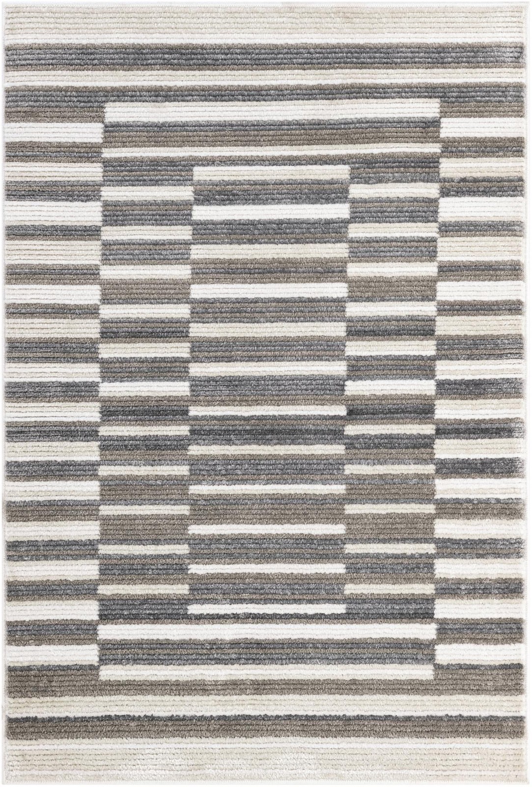 4' x 6' Brandt · Geometric rug, gray and ivory