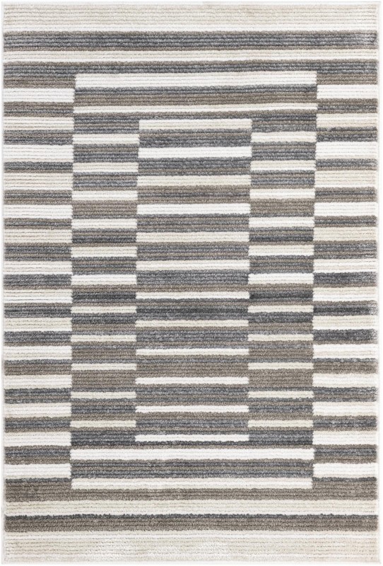 4' x 6' Brandt · Geometric rug, gray and ivory