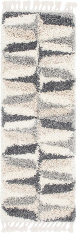 Bridger · Geometric shag rug, gray and ivory