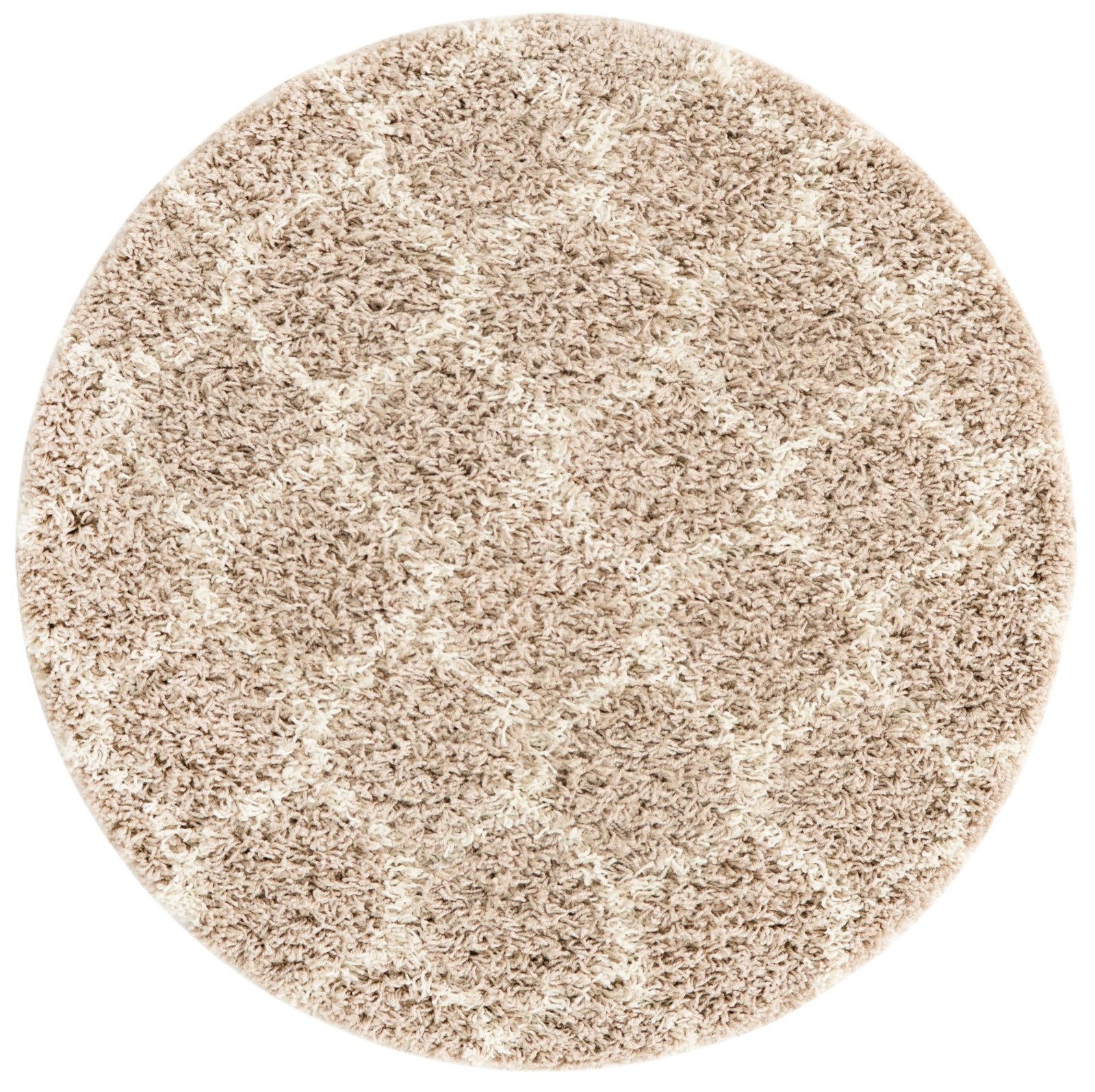 3' 3 x 3' 3 Barnett · Lattice Shag Rug, light brown and ivory