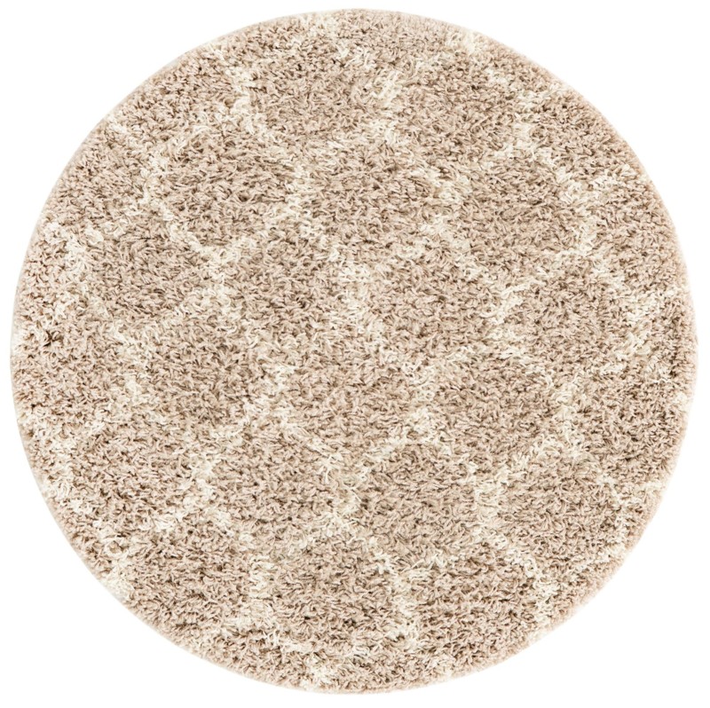 3' 3 x 3' 3 Barnett · Lattice Shag Rug, light brown and ivory