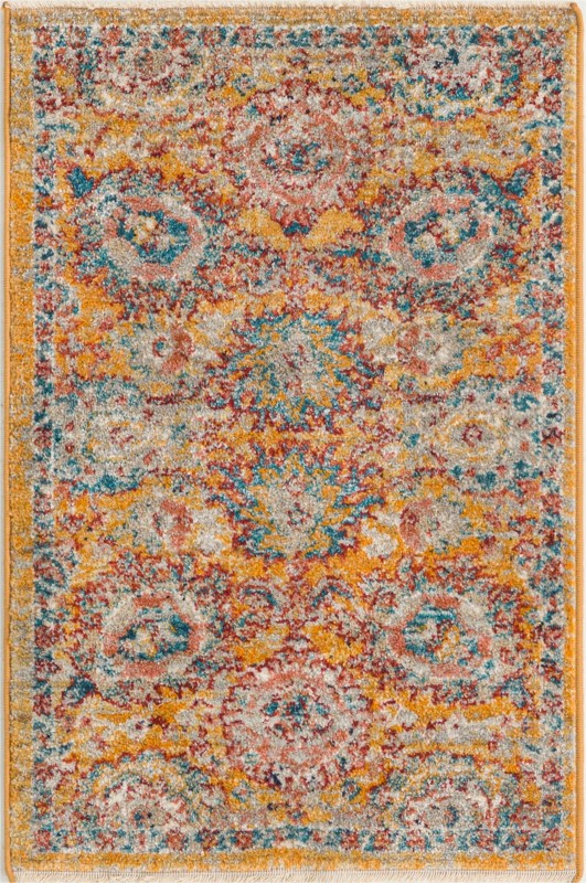 2' x 3' Ansel · Border rug, yellow