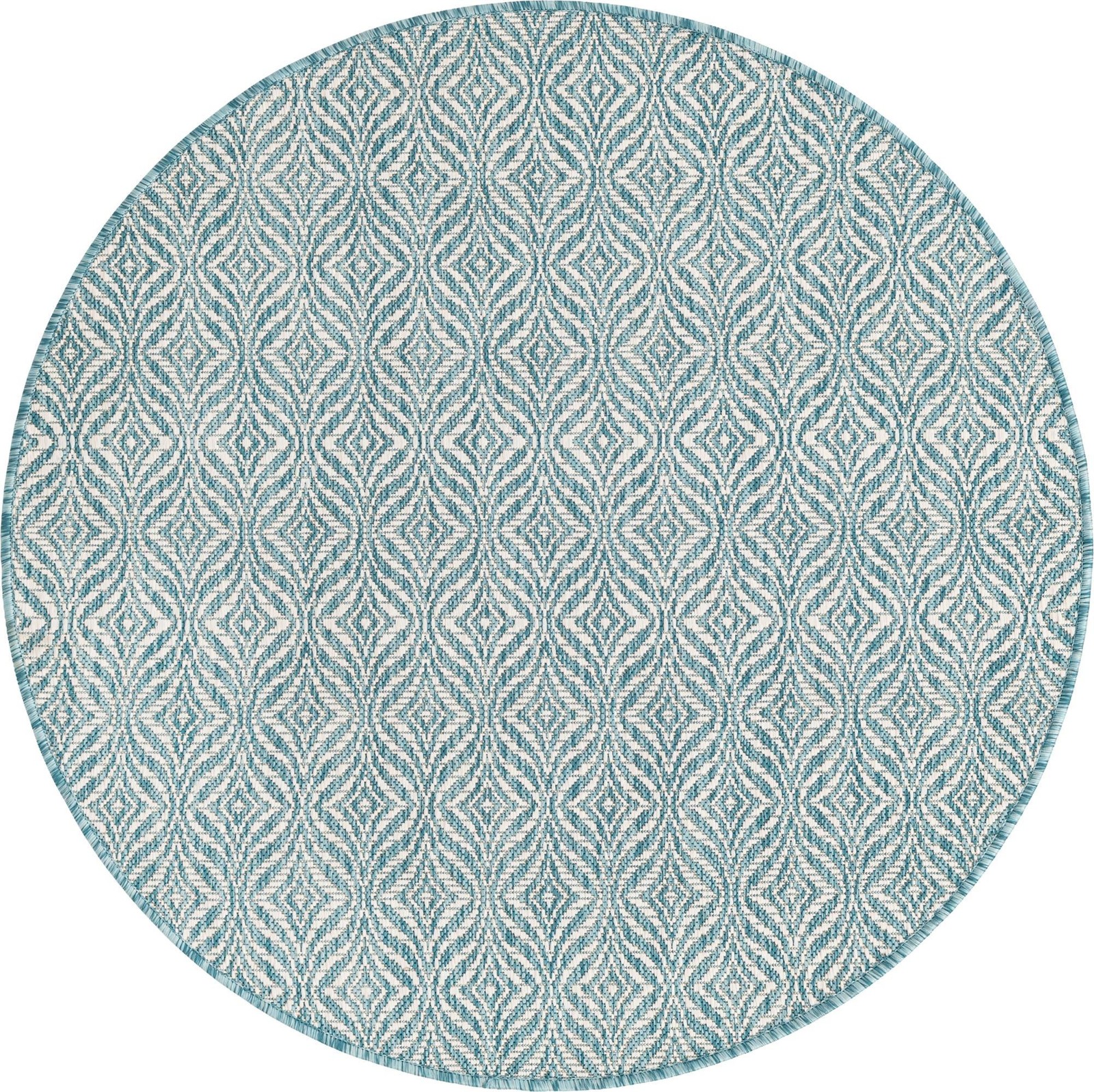 4' x 4' Fairley · Geometric Outdoor Rug, aqua