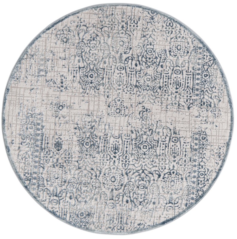 5' 3 x 5' 3 Ardmore · Distressed medallion rug, blue and ivory