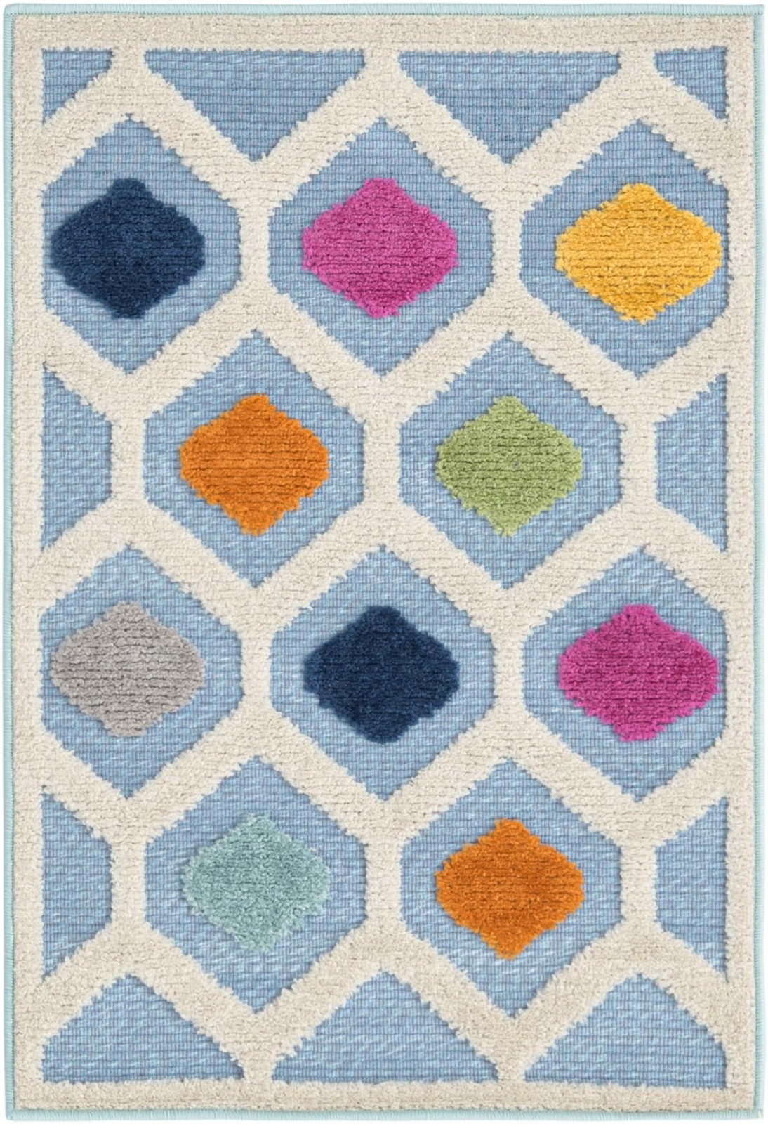2' x 3' Raleigh · Geometric Outdoor Rug, blue